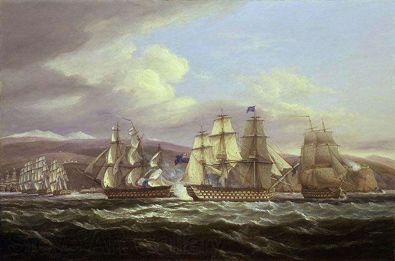 Thomas Luny Blockade of Toulon, 1810-1814: Pellew's action, 5 November 1813 Norge oil painting art